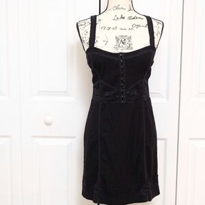 Free People Lace Me Up Black Bodycon Corset Dress